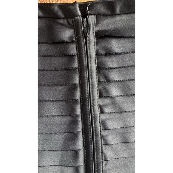 JS Collections Women's Black Satin Ruffled Pencil Skirt Knee Length Work Size 8 - Picture 9 of 9